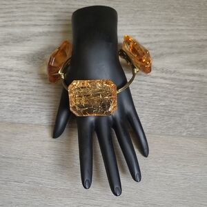 Natural Quartz Crystal Bracelet Wire Handmade Copper Gemstone Vintage Bangle